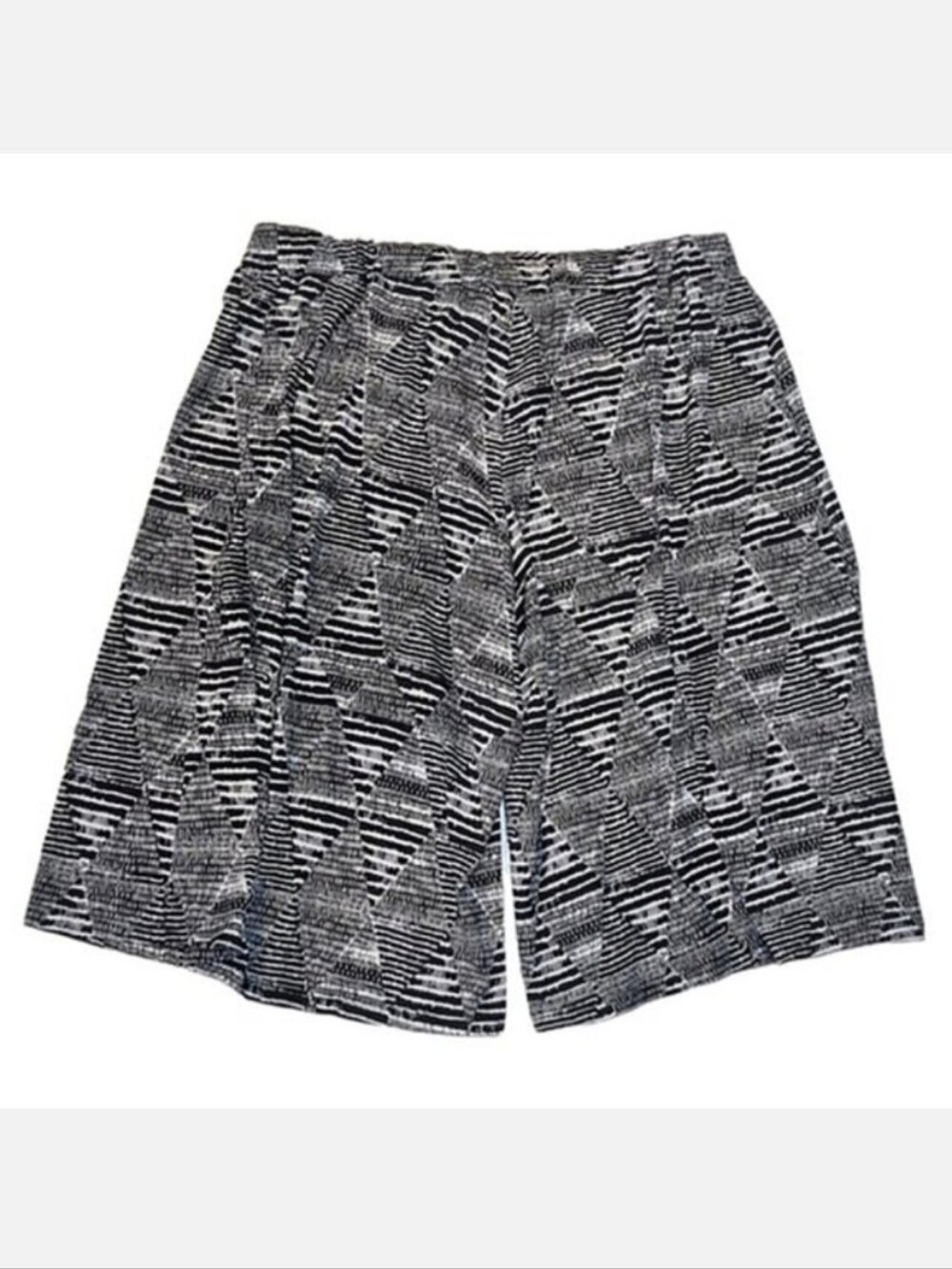 Froccella Italy Culottes Pants Flowy Striped Cropped Dressy Pull On Black White